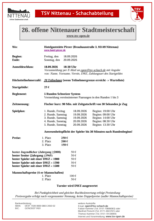Ausschreibung SM 2026